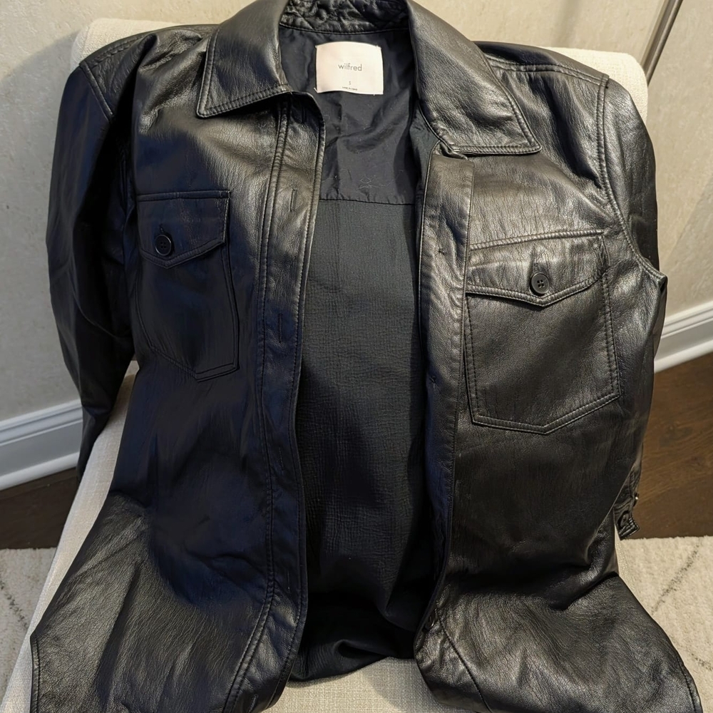 Wilfred Black Faux Leather Jacket